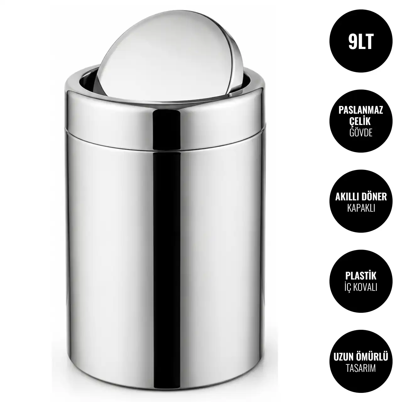 EIM TCRL9C Döner Kapaklı Paslanmaz Çelik Yanmaz Çöp Kovası 9LT W6TEPTTCER9C Rotate Lid Stainless Steel Trash Can #ıslakhacim #çöpkovası @kircaco EIM TCRL9C Döner Kapaklı Paslanmaz Çelik Yanmaz Çöp Kovası 9LT W6TEPTTCER9C Rotate Lid Stainless Steel Trash Can #ıslakhacim #çöpkovası @kircaco