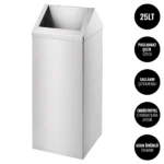 EIM TCST3C Sallanır Kapaklı Paslanmaz Çelik Çöp Kovası 25LT W6TEPTTCET3C Swing Top Stainless Steel Trash Can #ıslakhacim #çöpkovası @kircaco