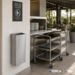 EIM TCWM2C Duvara Monte Paslanmaz Çelik Açık Çöp Kovası 18LT W6TEPTTCEW2C Wall Mounted Stainless Steel Open Trash Can #ıslakhacim #çöpkovası @kircaco